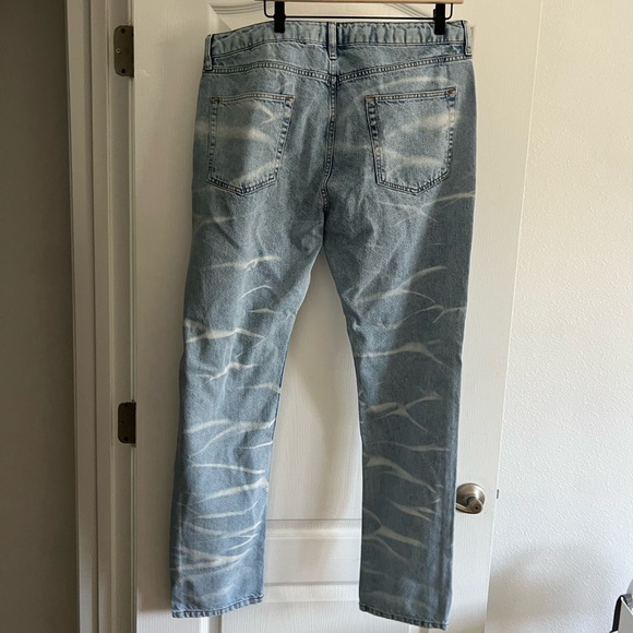 TopMan Wavy Bleach Straight Leg Jeans SZ 38X34 - Picture 4 of 5
